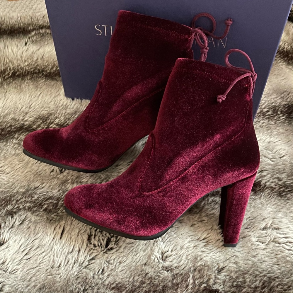 Stuart Weitzman Velvet Booties